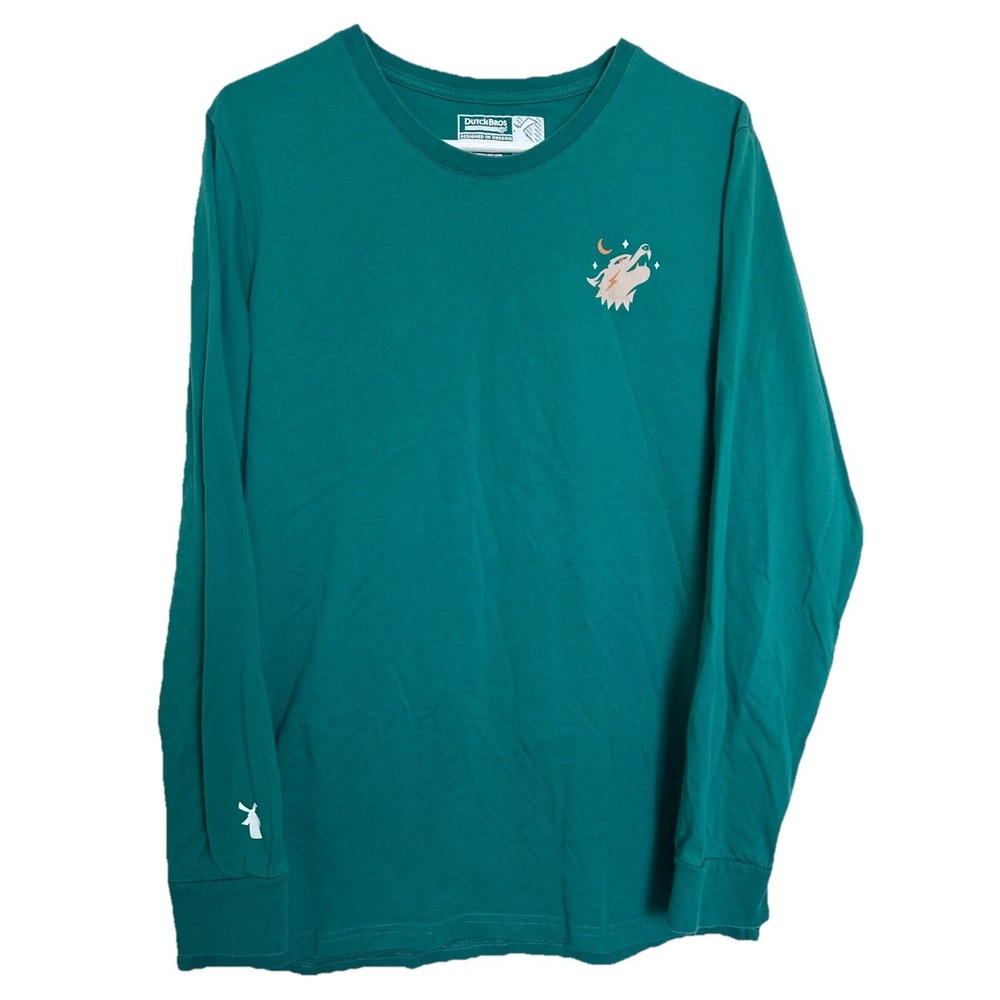 Dutch Bros Shirt Mens Large‎ Green Killer Coffee Long Sleeve Skeleton Graphic